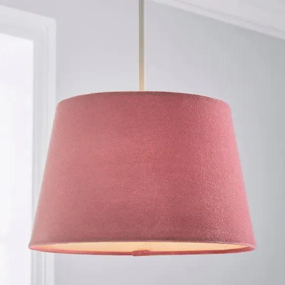Tapered Lamp Shade with Gimbal - Blush, Velvet