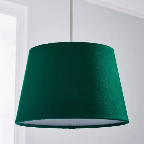 Tapered Lamp Shade with Gimbal - Bottle Green, Velvet