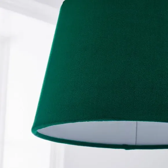 Tapered Lamp Shade with Gimbal - Bottle Green, Velvet