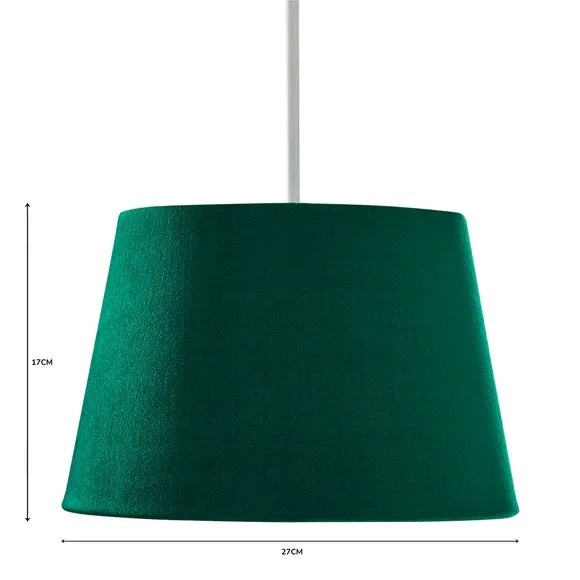 Tapered Lamp Shade with Gimbal - Bottle Green, Velvet