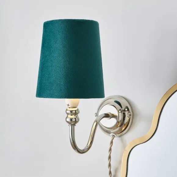 Tapered Lamp Shade with Gimbal - Bottle Green, Velvet image