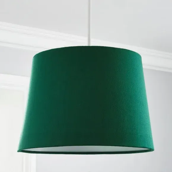 Tapered Lamp Shade with Gimbal - Bottle Green, Velvet