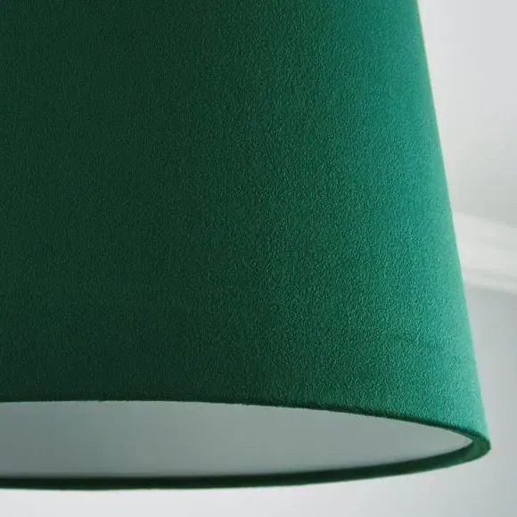 Tapered Lamp Shade with Gimbal - Bottle Green, Velvet