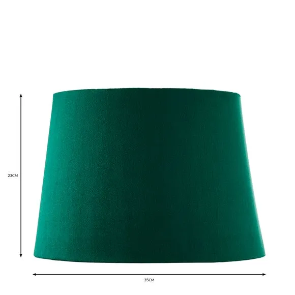 Tapered Lamp Shade with Gimbal - Bottle Green, Velvet