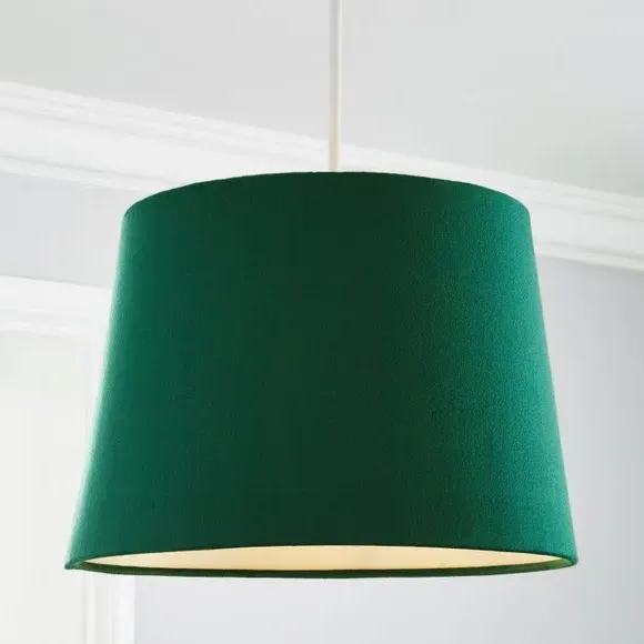Tapered Lamp Shade with Gimbal - Bottle Green, Velvet
