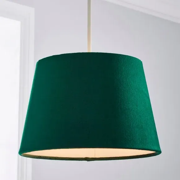Tapered Lamp Shade with Gimbal - Bottle Green, Velvet