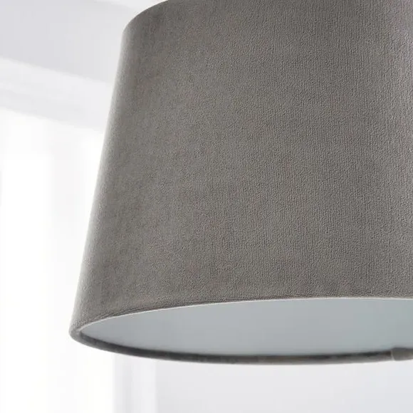 Tapered Lamp Shade with Gimbal - Grey, Velvet