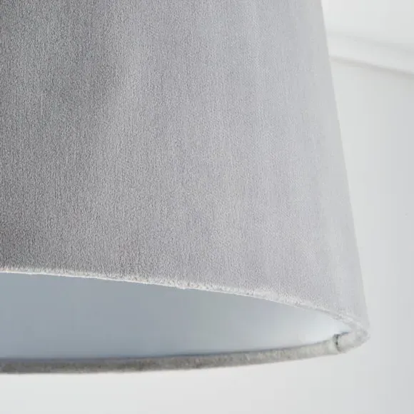 Tapered Lamp Shade with Gimbal - Light Grey, Velvet