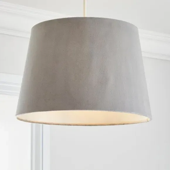 Tapered Lamp Shade with Gimbal - Light Grey, Velvet