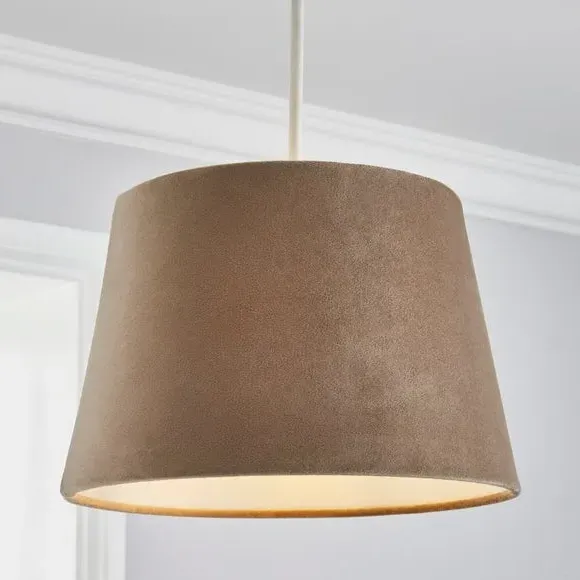 Tapered Lamp Shade with Gimbal - Natural, Velvet