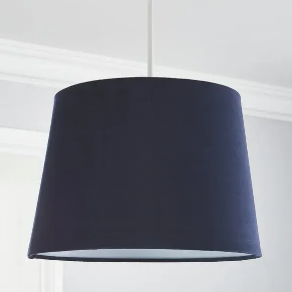 Tapered Lamp Shade with Gimbal - Navy, Velvet