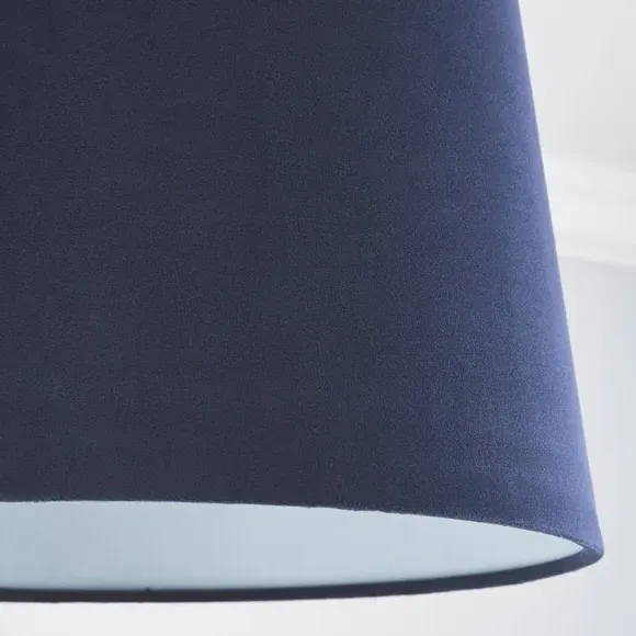 Tapered Lamp Shade with Gimbal - Navy, Velvet