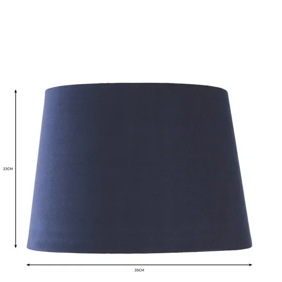 Tapered Lamp Shade with Gimbal - Navy, Velvet