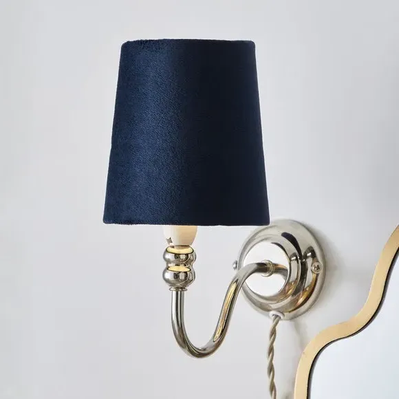 Tapered Lamp Shade with Gimbal - Navy, Velvet