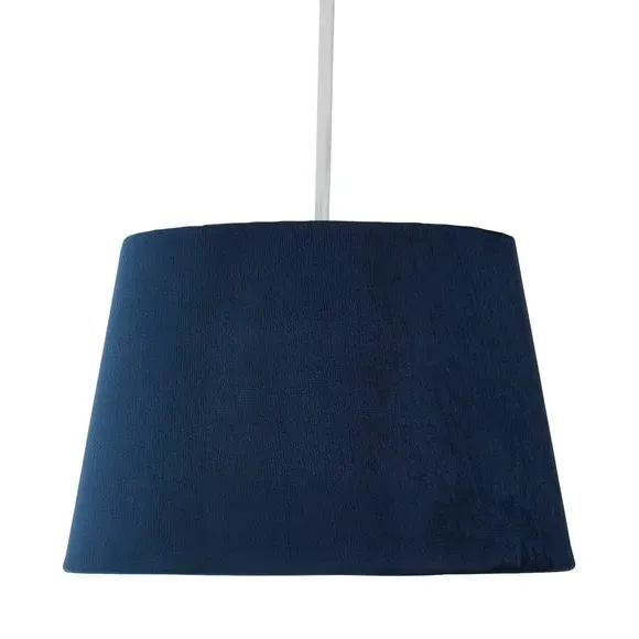 Tapered Lamp Shade with Gimbal - Navy, Velvet