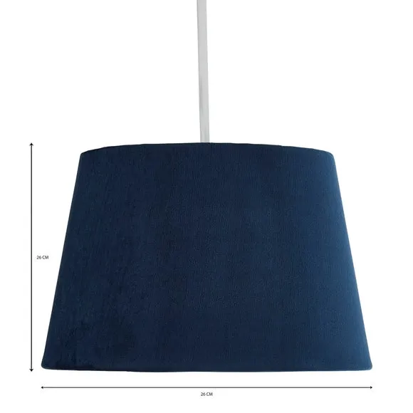 Tapered Lamp Shade with Gimbal - Navy, Velvet