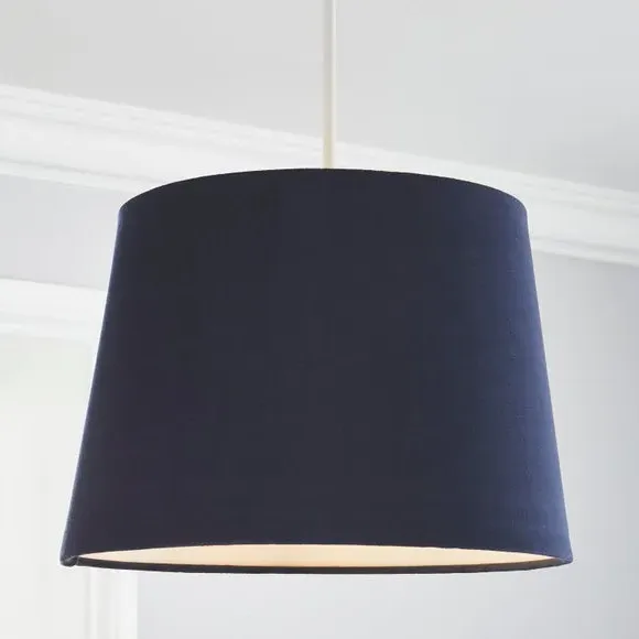 Tapered Lamp Shade with Gimbal - Navy, Velvet