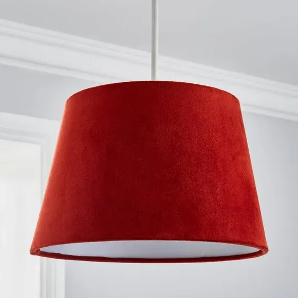 Tapered Lamp Shade with Gimbal - Terracotta, Velvet