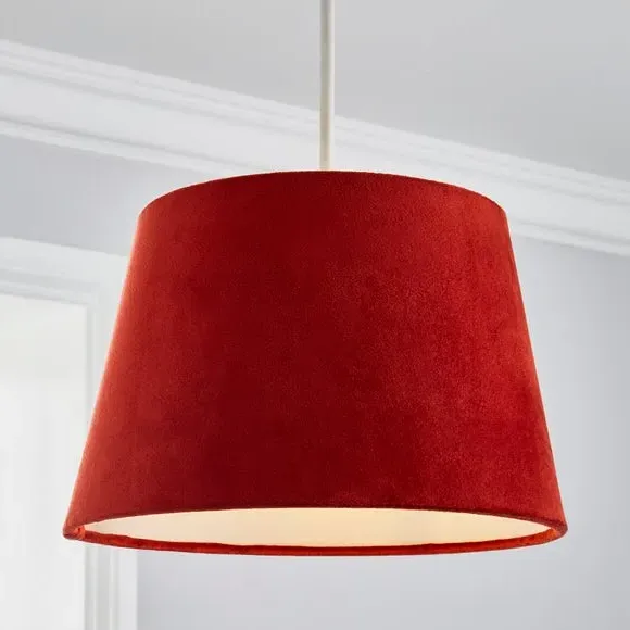Tapered Lamp Shade with Gimbal - Terracotta, Velvet