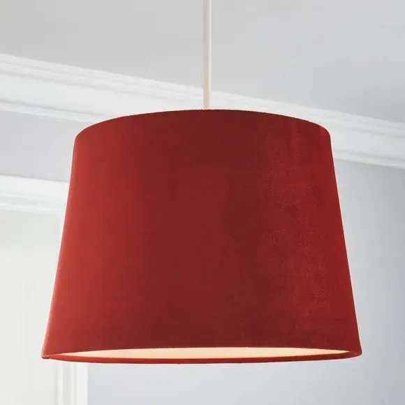 Tapered Lamp Shade with Gimbal - Terracotta, Velvet