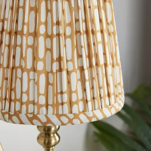 Tapered Lamp Shade with Pinch Pleats - Gold
