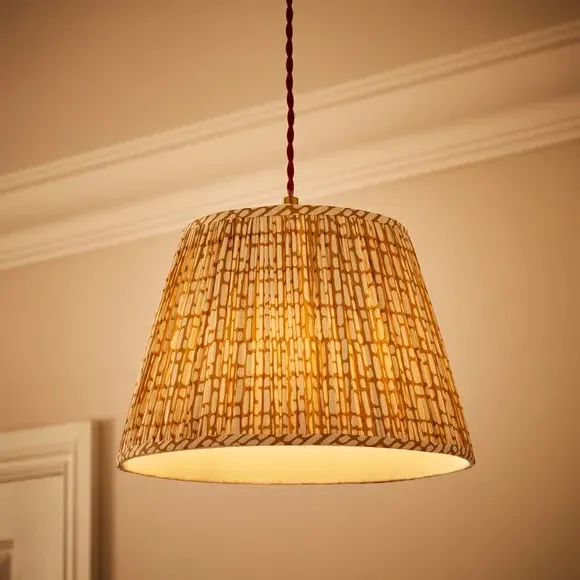 Tapered Lamp Shade with Pinch Pleats - Gold
