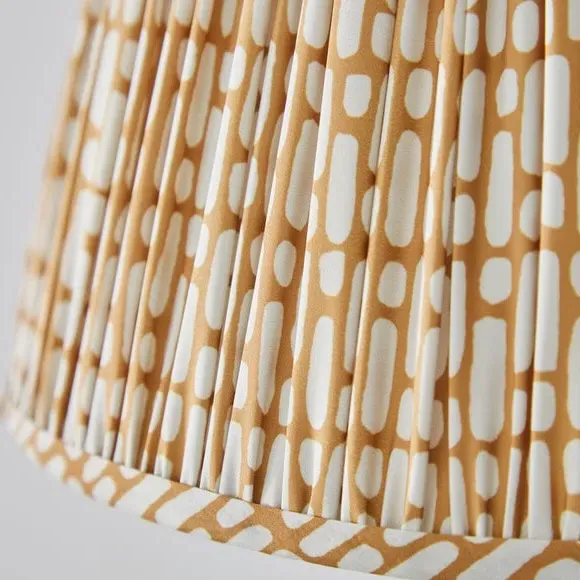 Tapered Lamp Shade with Pinch Pleats - Gold