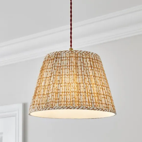 Tapered Lamp Shade with Pinch Pleats - Gold