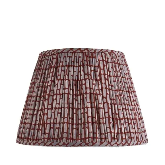 Tapered Lamp Shade with Pinch Pleats - Red