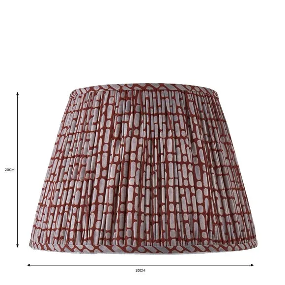 Tapered Lamp Shade with Pinch Pleats - Red