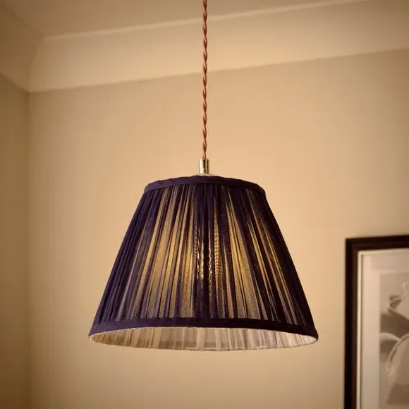 Tapered Lamp Shade with Pleats - Ink, Chiffon