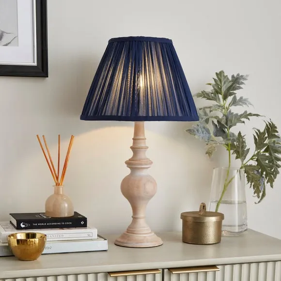 Tapered Lamp Shade with Pleats - Ink, Chiffon