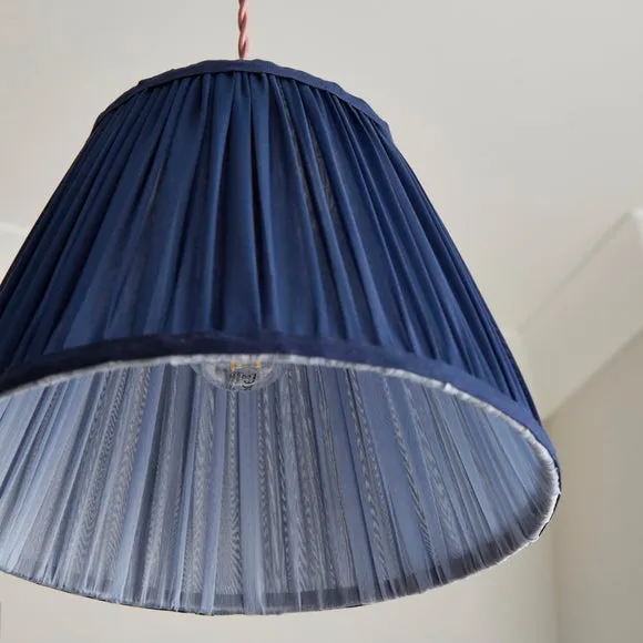 Tapered Lamp Shade with Pleats - Ink, Chiffon