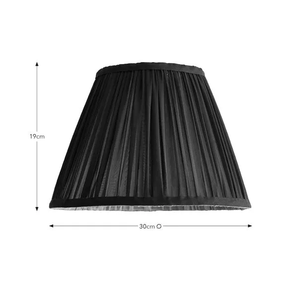 Tapered Lamp Shade with Pleats - Ink, Chiffon