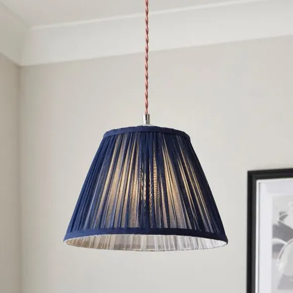 Tapered Lamp Shade with Pleats - Ink, Chiffon