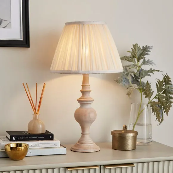 Tapered Lamp Shade with Pleats - Ivory, Chiffon