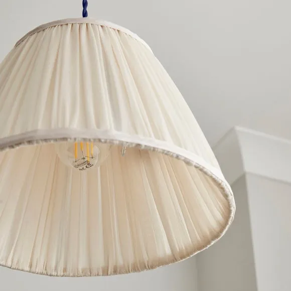 Tapered Lamp Shade with Pleats - Ivory, Chiffon