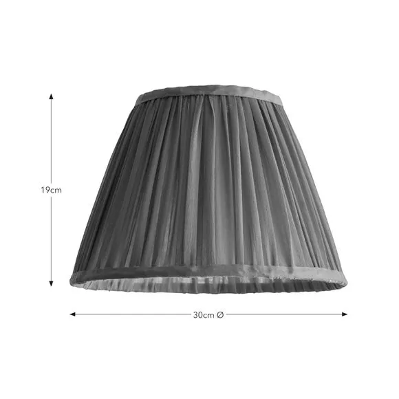 Tapered Lamp Shade with Pleats - Ivory, Chiffon