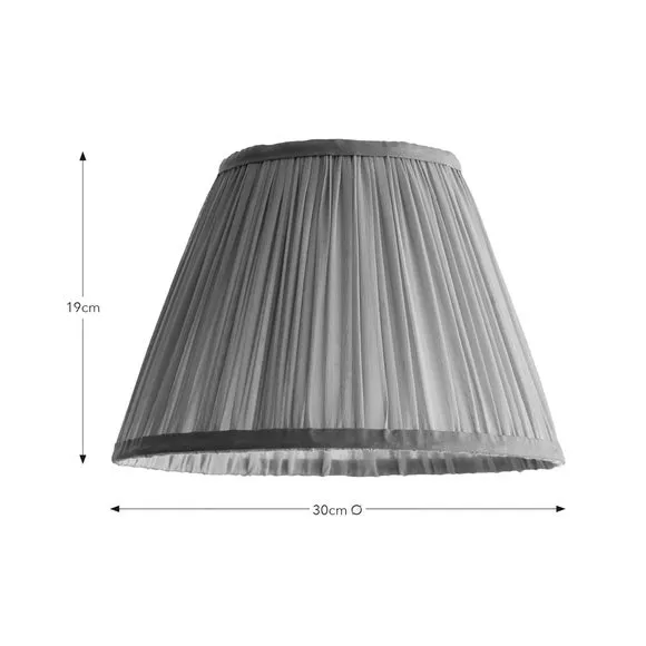 Tapered Lamp Shade with Pleats - Olive, Chiffon
