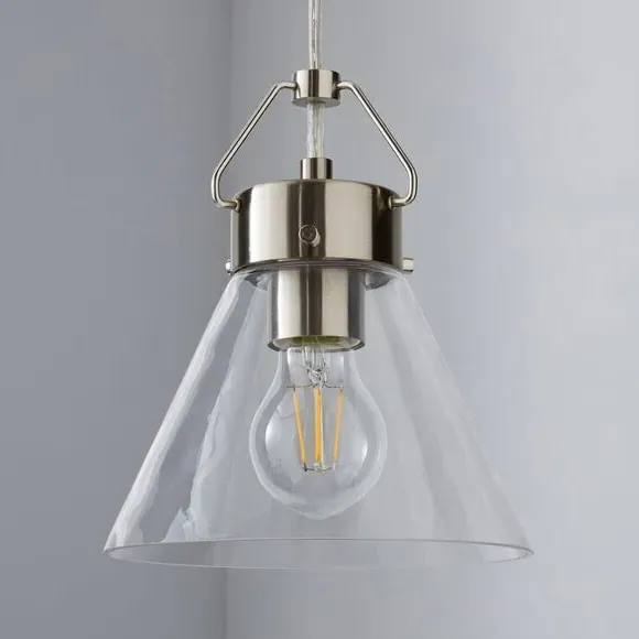 Tapered Pendant Light - Silver, Glass