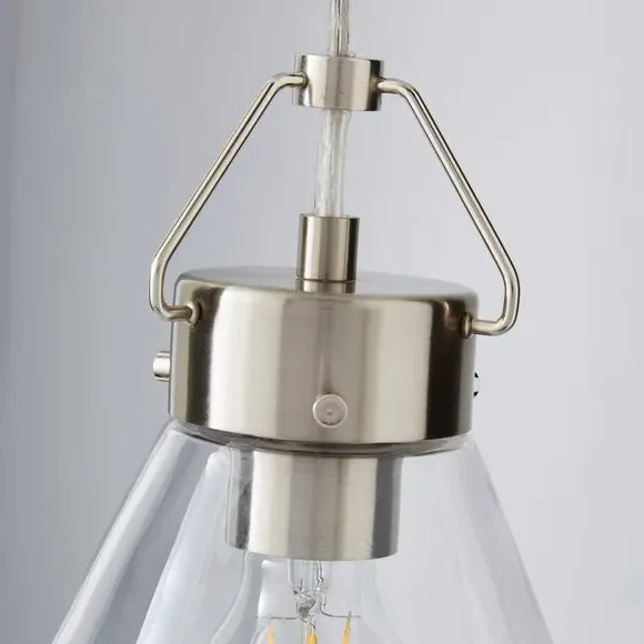 Tapered Pendant Light - Silver, Glass
