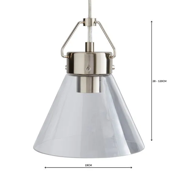 Tapered Pendant Light - Silver, Glass