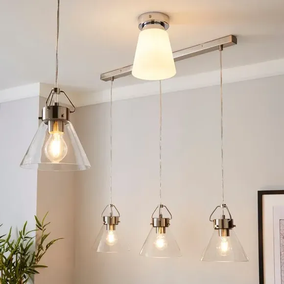 Tapered Pendant Light - Silver, Glass