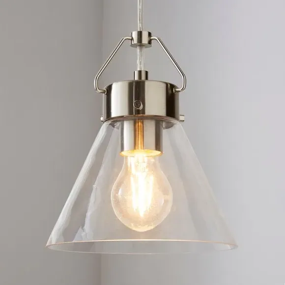 Tapered Pendant Light - Silver, Glass image