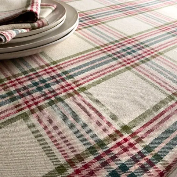 Tartan Tablecloth - Cream, Cotton