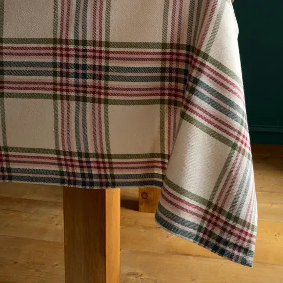 Tartan Tablecloth - Cream, Cotton