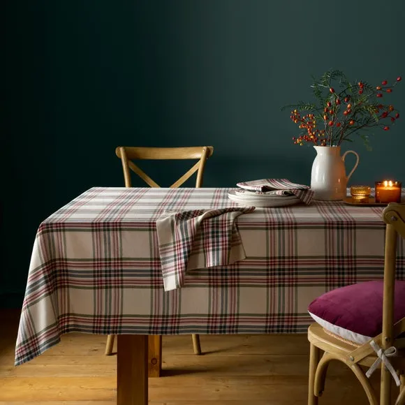 Tartan Tablecloth - Cream, Cotton image