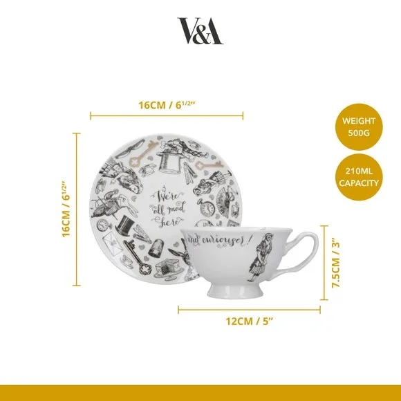 Teacup and Saucer Set - White, Porcelain