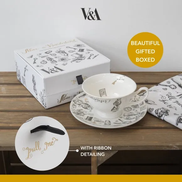 Teacup and Saucer Set - White, Porcelain