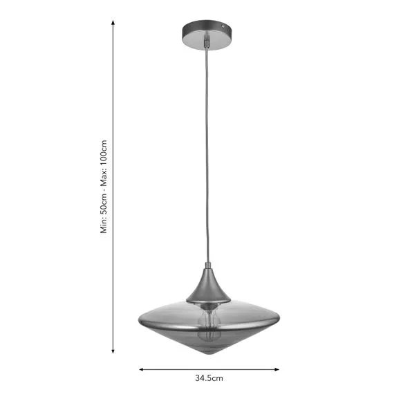 Teardrop Pendant Light Adjustable - Black, Metal